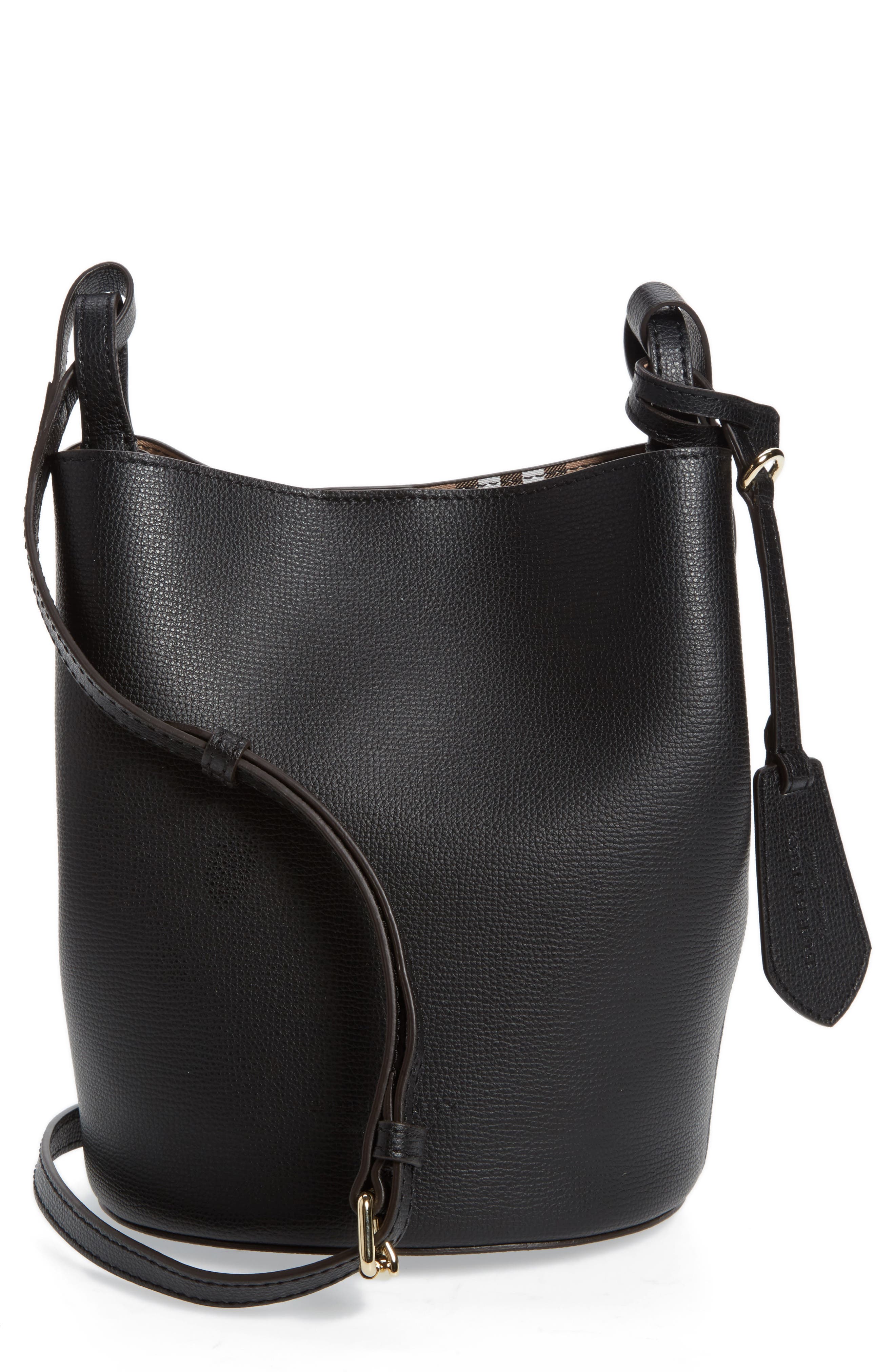 burberry leather bucket bag