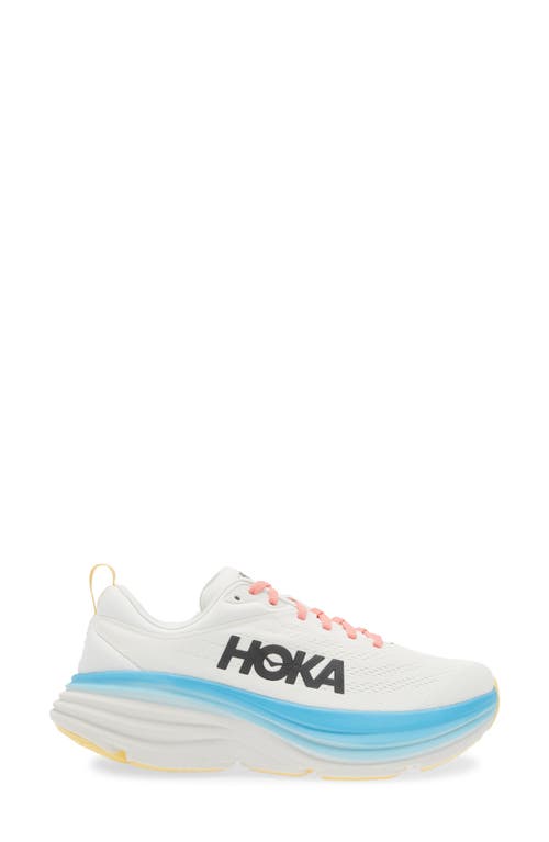 Shop Hoka Bondi 8 Running Shoe In Blanc De Blanc/swim Day