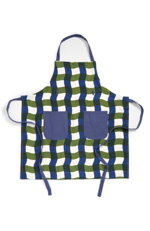 The Conran Shop Wavy Apron In Green/blue