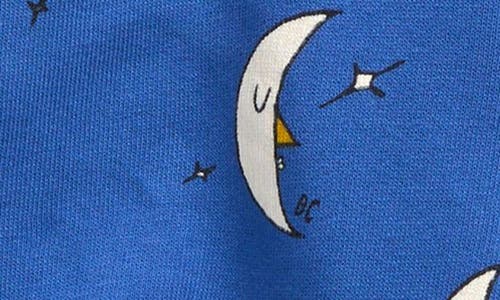 Shop Bobo Choses Kids' Beneath The Moon Print Cotton Zip-up Hoodie In Blue