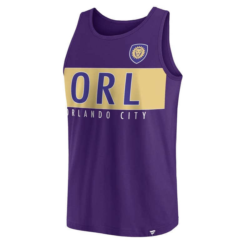 Shop Fanatics Branded Purple Orlando City Sc Run Angle Tank Top