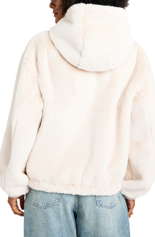 Shop Splendid Mikki Faux Fur Hoodie In Snow