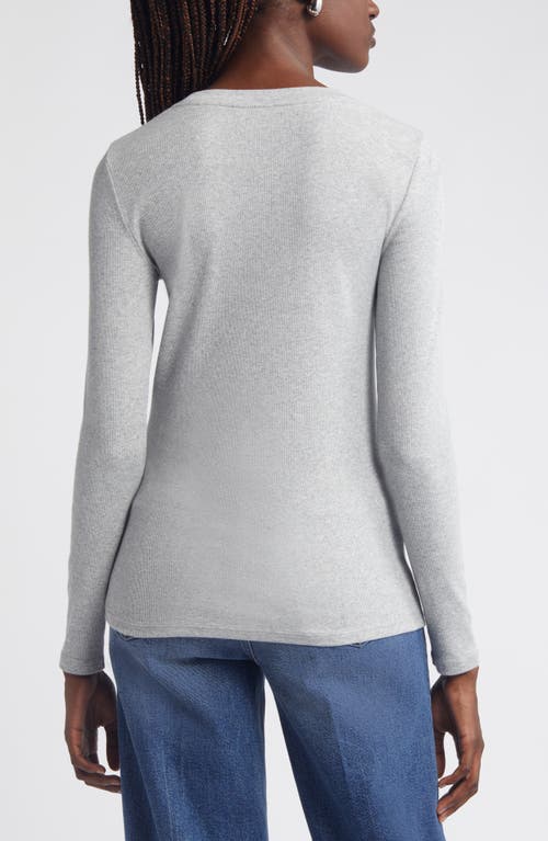 Shop Nordstrom Stretch Pima Cotton Long Sleeve T-shirt In Grey Heather