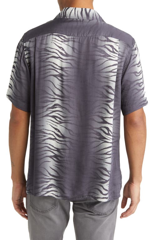 John Varvatos Danny Short Sleeve Button-up Camp Shirt In Black