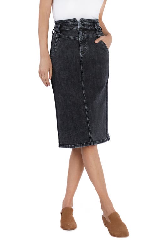 Wash Lab Denim Victorious High Waist Denim Pencil Skirt In Grey Yacht
