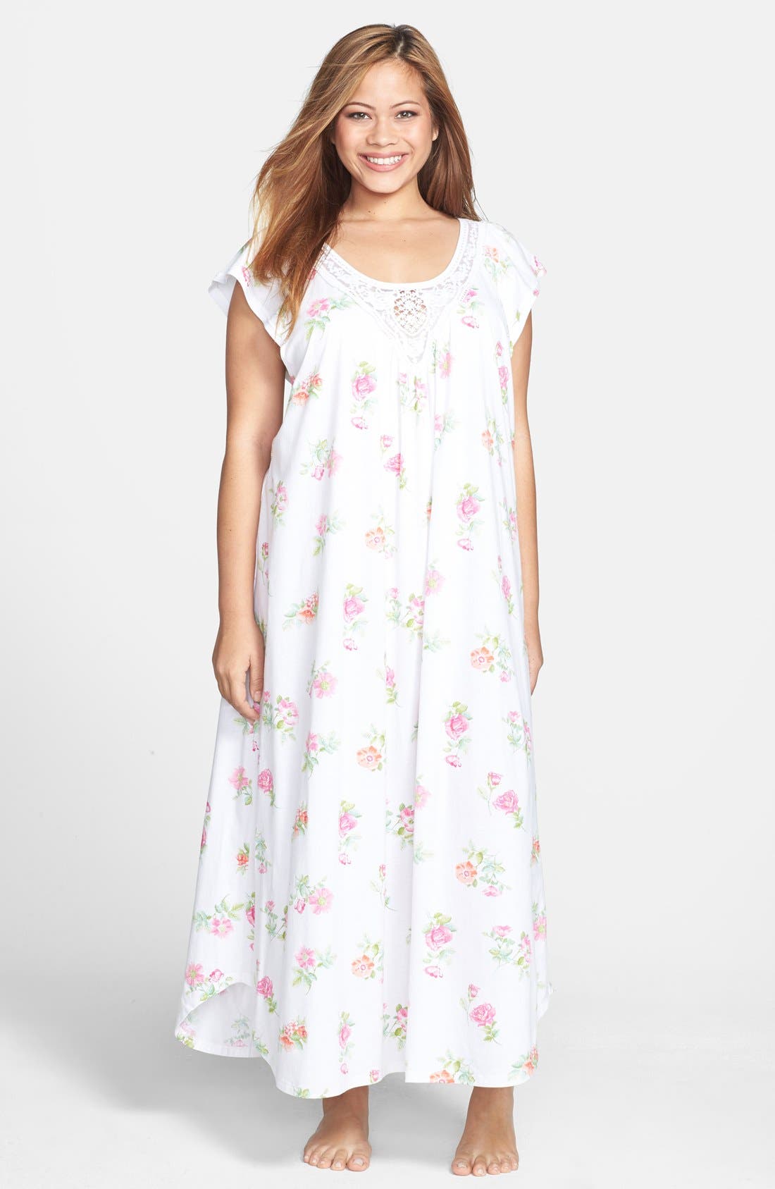 Carole Hochman Designs 'Tropic Ditsy' Long Jersey Nightgown (Plus Size