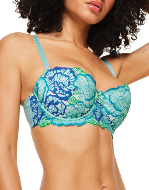 Shop Adore Me Colete Contour Balconette Bra In Floral Blue