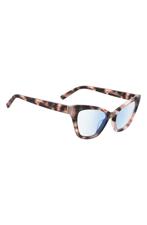 Kate Spade New York Gracelyn 54mm Blue Light Blocking Cat Eye Reading Glasses In Pink Havana/demo Lens