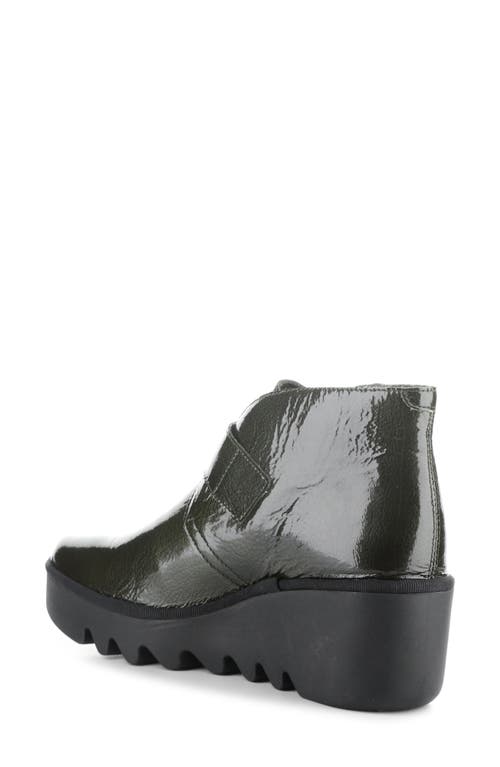 Shop Fly London Brit Wedge Bootie In Green Rock