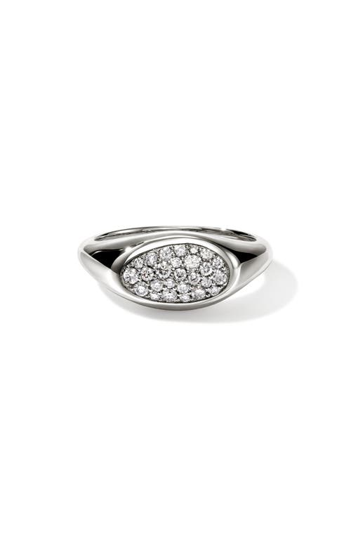 John Hardy Pebble Ring, Sterling Silver, Diamonds In Silver