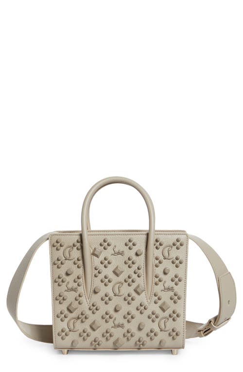 Christian Louboutin Mini Paloma Studded Calfskin Satchel In Brown