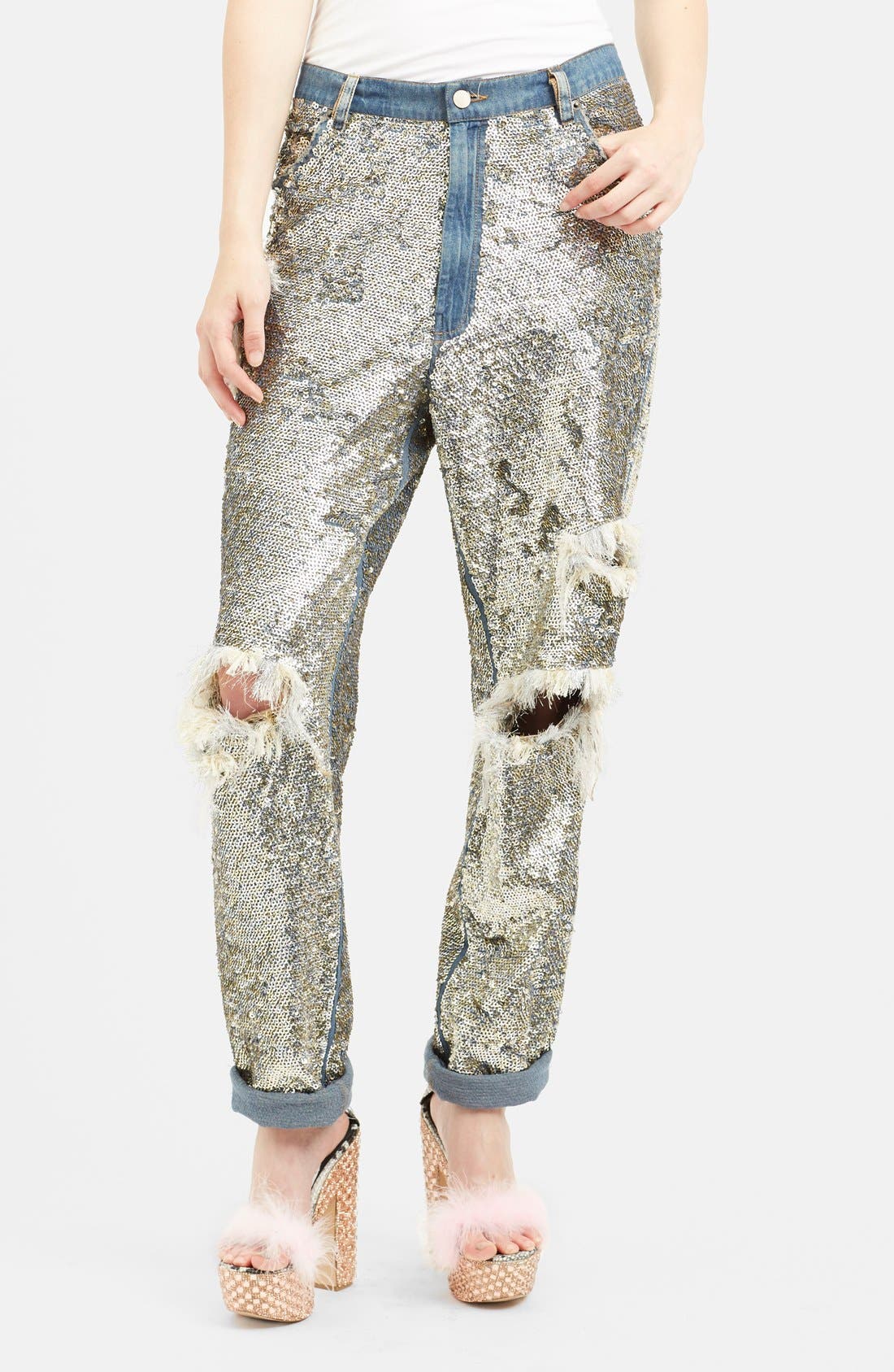ashish sequin jeans