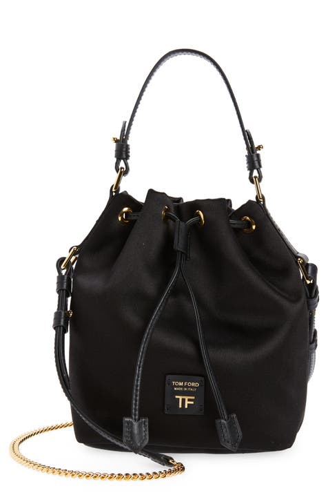 TOM FORD Triple Chain Small Embellished Metallic Leather Shoulder Bag