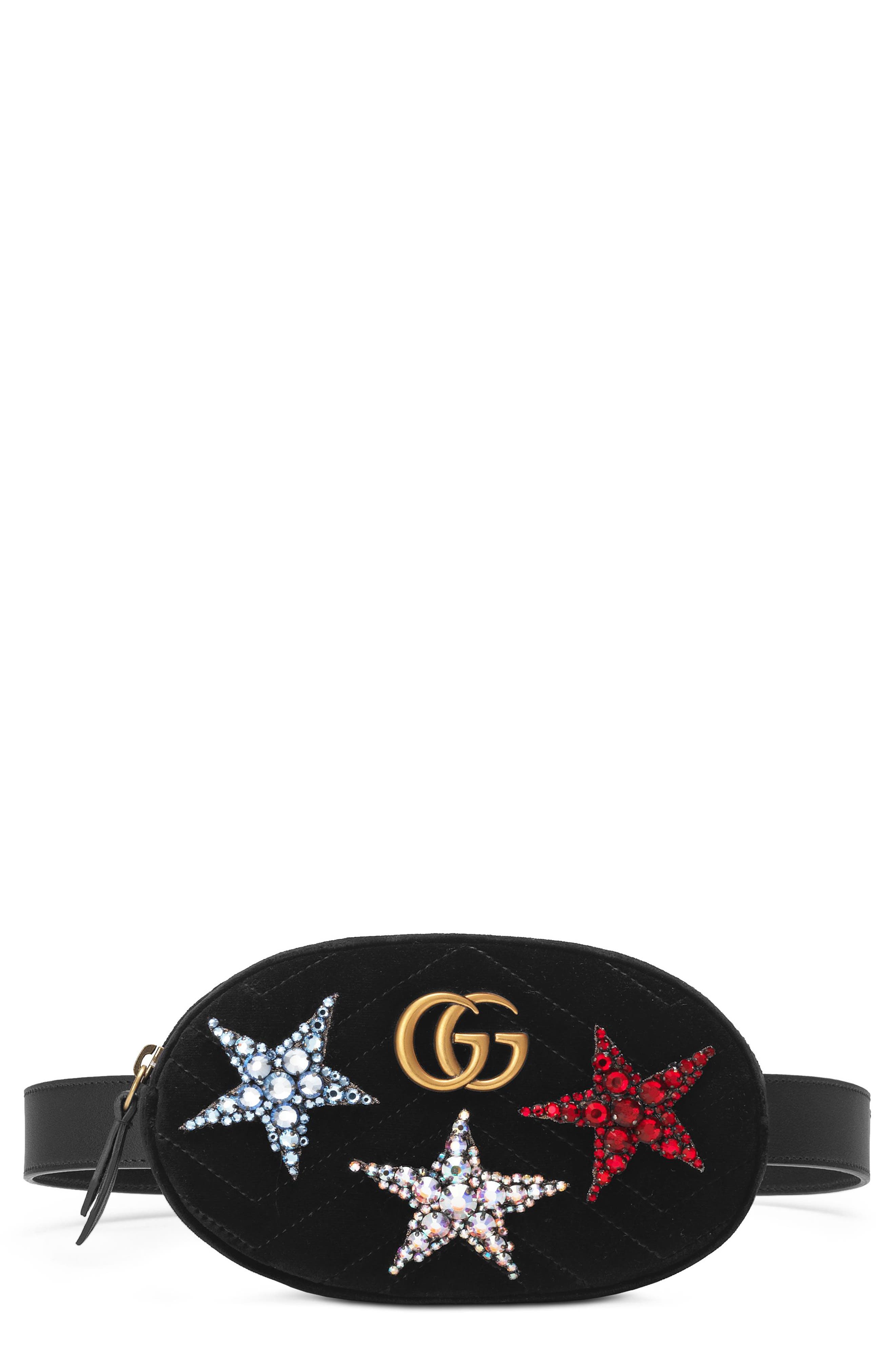 gg marmont matelassé velvet belt bag