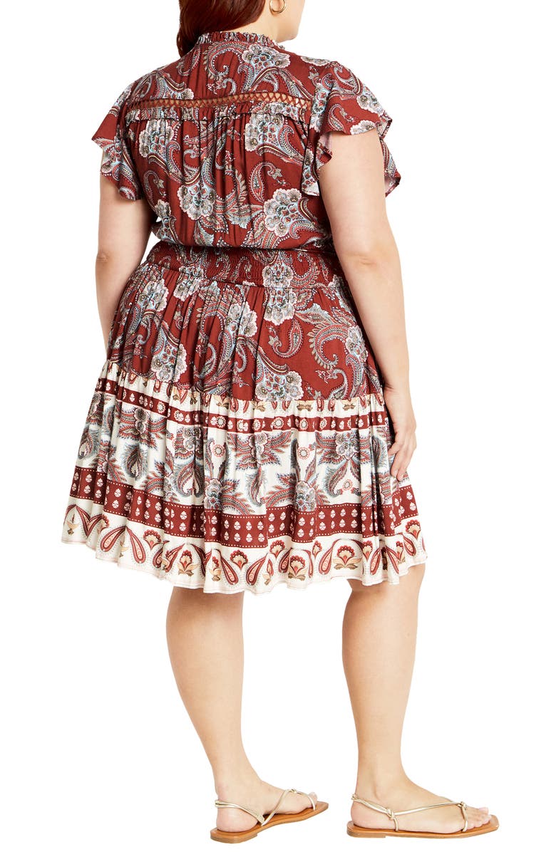 City Chic Lilah Flutter Sleeve Dress, Alternate, color, Paisley Love