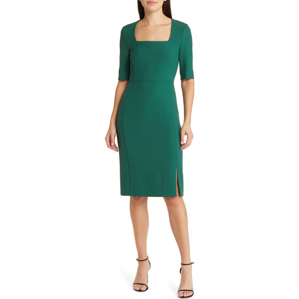 Hugo Boss Doneba Bodycon Square Neck Dress In Neplica