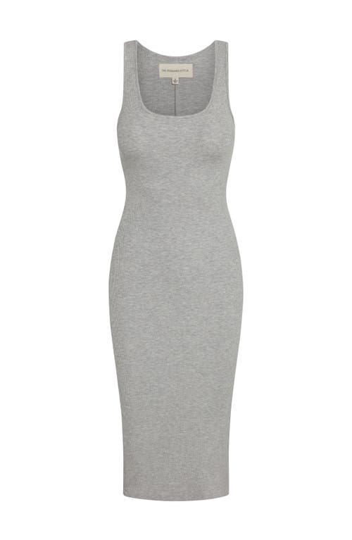 The Standard Stitch The Scoop Neck Midi Dress In Heather Grey