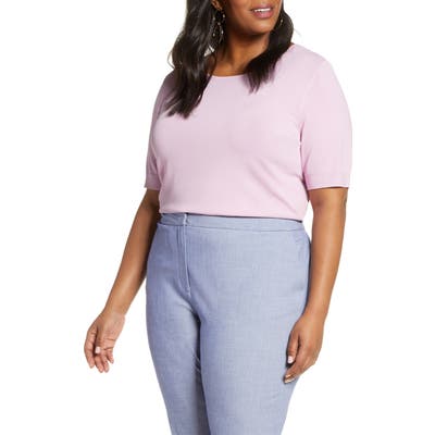 Plus Size Halogen Stripe Sweater, Purple
