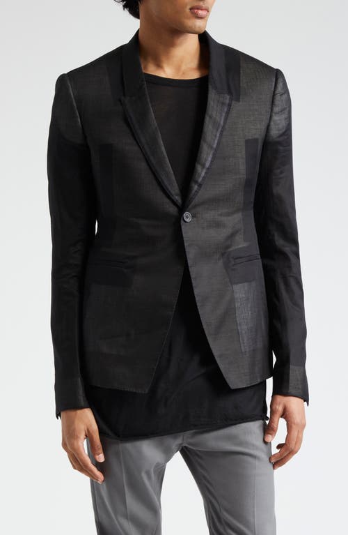 Rick Owens Giacca Patchwork Panel Cotton Blazer Black at Nordstrom, Us