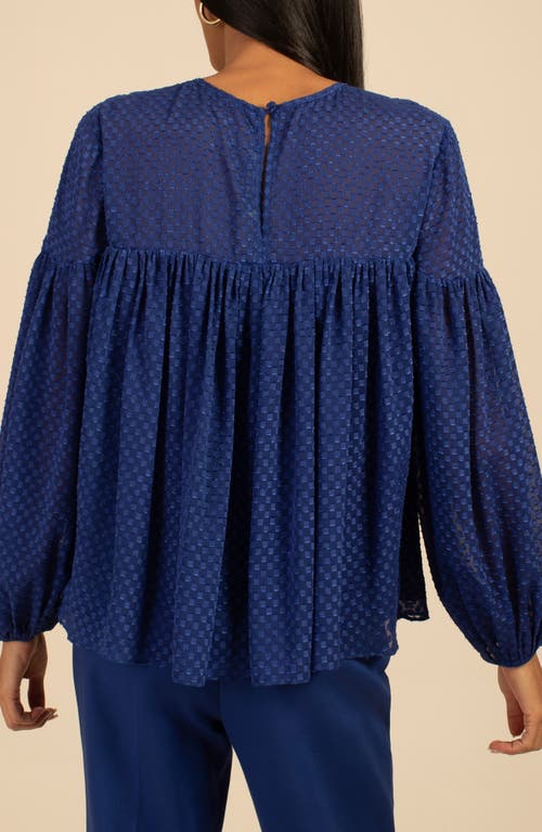 Trina Turk Clip Dot Georgette Top In Bengal Blue