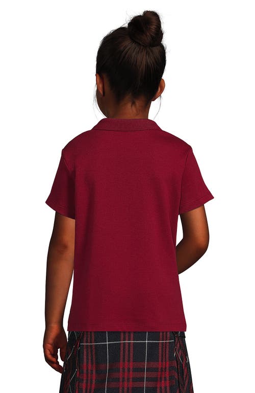 LANDS' END LANDS' END SCHOOL UNIFORM GIRLS SHORT SLEEVE FEMININE FIT INTERLOCK POLO SHIRT