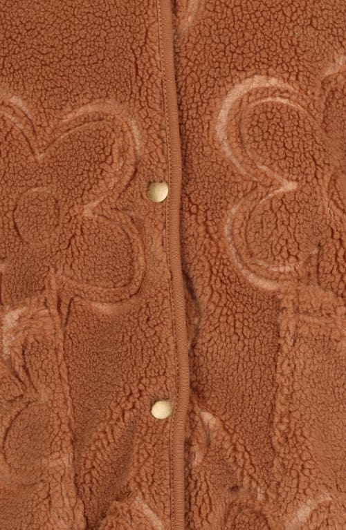 Petal And Pup Petal & Pup Lasky Flower Pattern Fleece Jacket In Brown