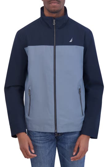 Shop Nautica Lightweight Stretch Water Resistant Golf Jacket In China Blue/navy
