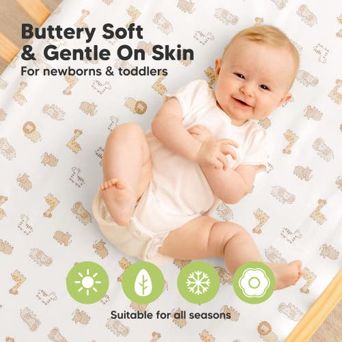 Keababies Soothe Fitted Mini Crib Sheet In Keasafari