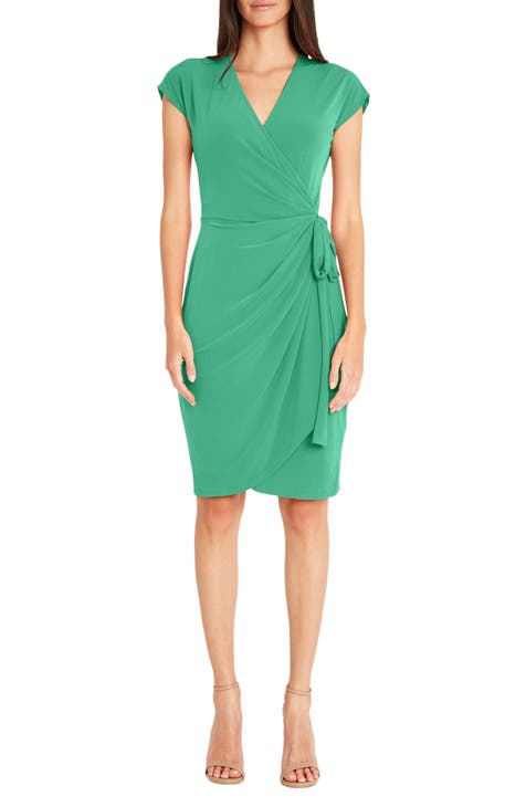 Lucky Brand V Neck Mini Dress Plus 1X Green Sleeveless Crochet Trim Tiered  Linen
