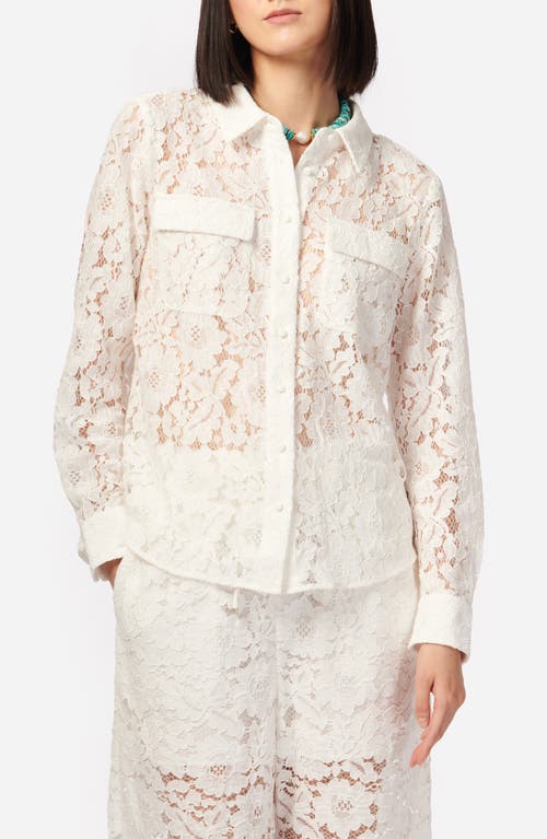 Rosalind Lace Button-Up Shirt in White