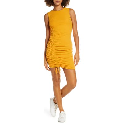 Ali & Jay On The Rocks Ruched Knit Body-Con Dress, Yellow