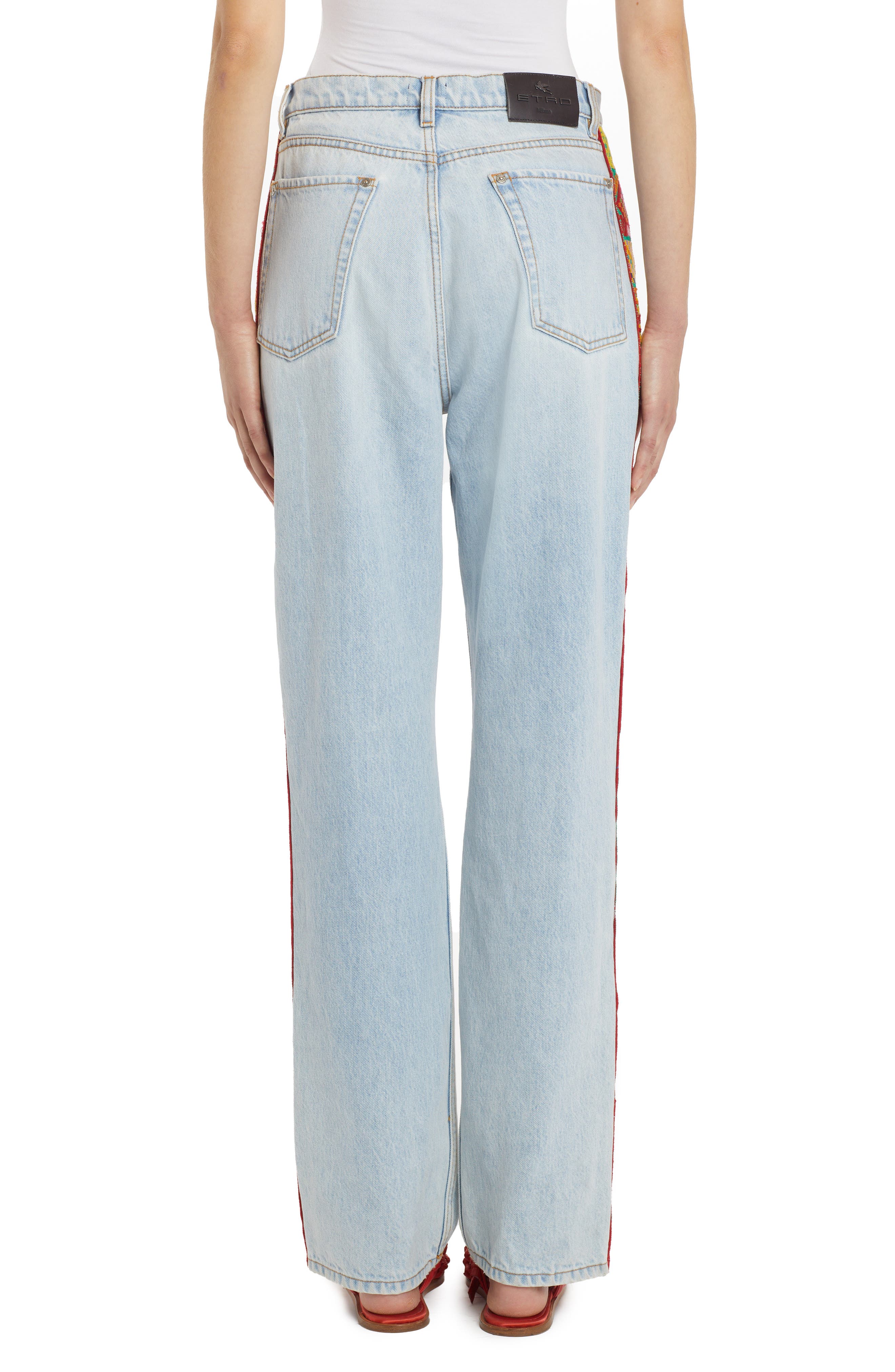 Etro Embroidered Side Stripe Distressed 