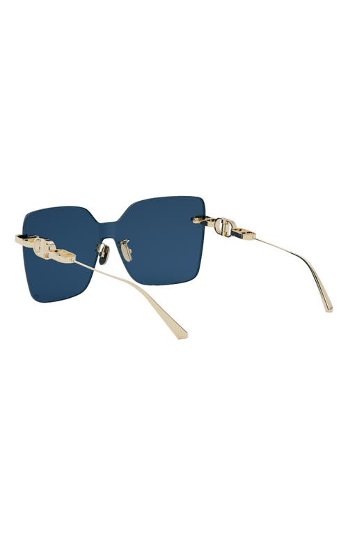 Shop Dior Cd Chain M1u Mask Sunglasses In Shiny Gold Dh/blue