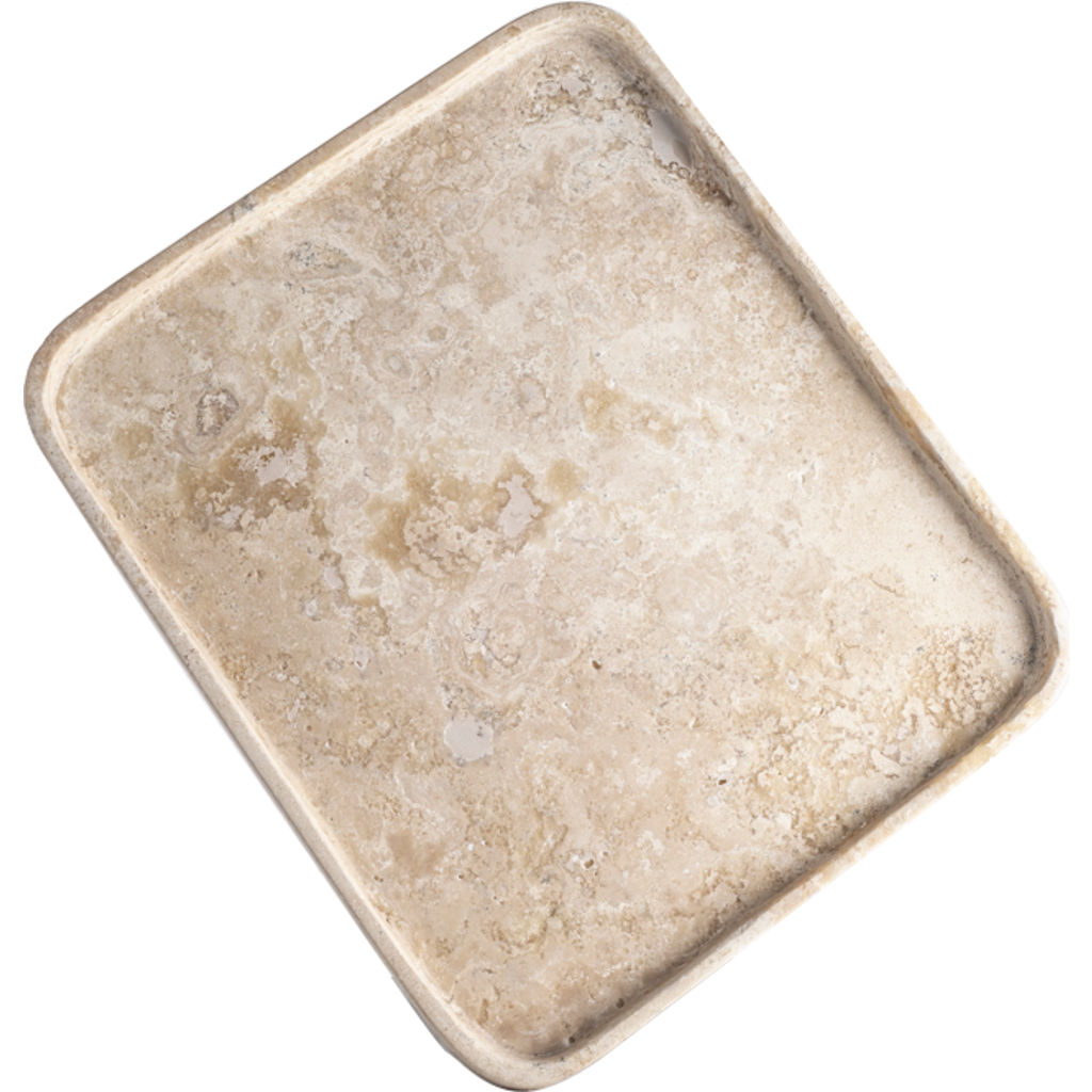Andjacob Decor Less Is More Multi-use Tray In Travertine Marble