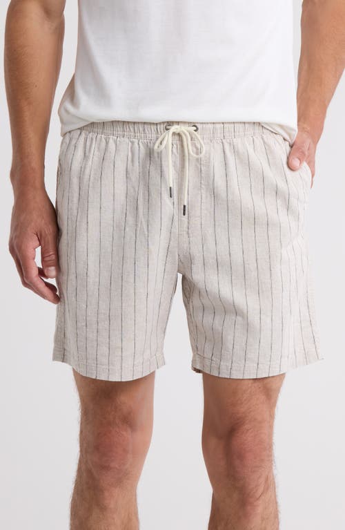 RVCA Sands Stripe Cotton Drawstring Shorts Silver Bleach at Nordstrom,
