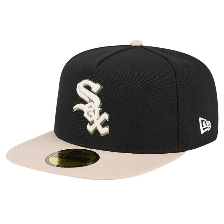 Shop New Era Black Chicago White Sox Canvas A-frame 59fifty Fitted Hat