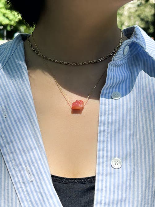 Shop Seree Bunny Pink Agate Pendant Necklace