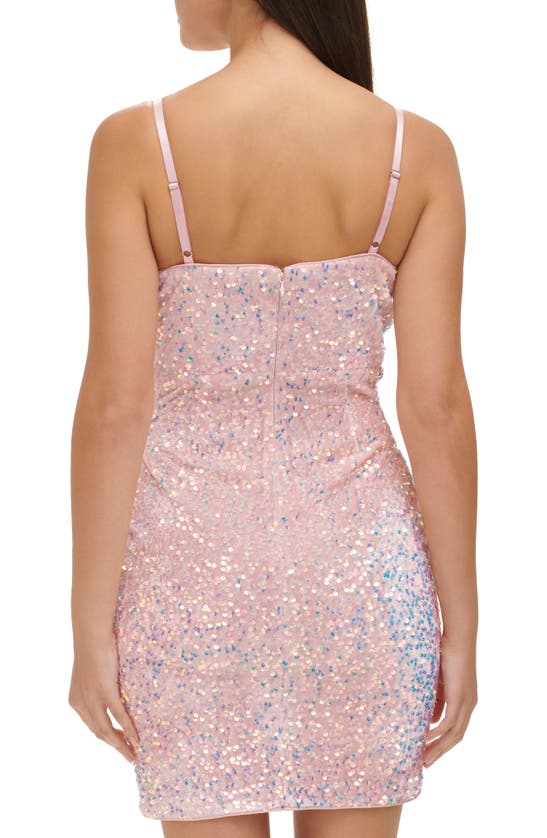 Shop Guess Sequin Minidress In Blush Multi