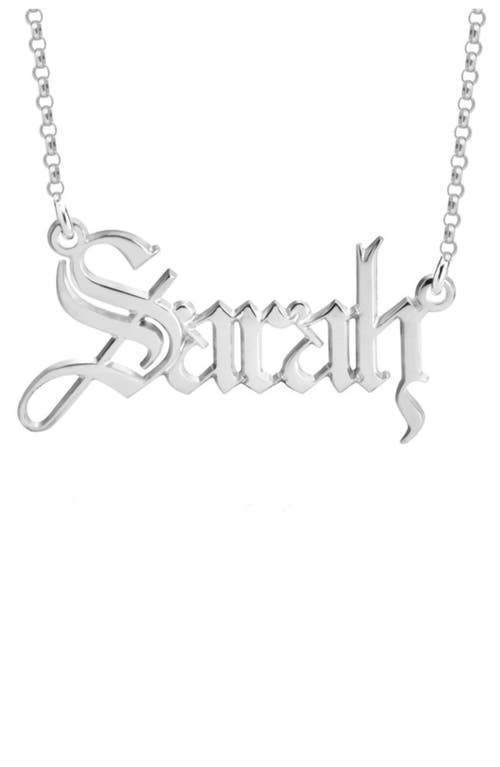 Personalized Nameplate Necklace in Sterling Silver
