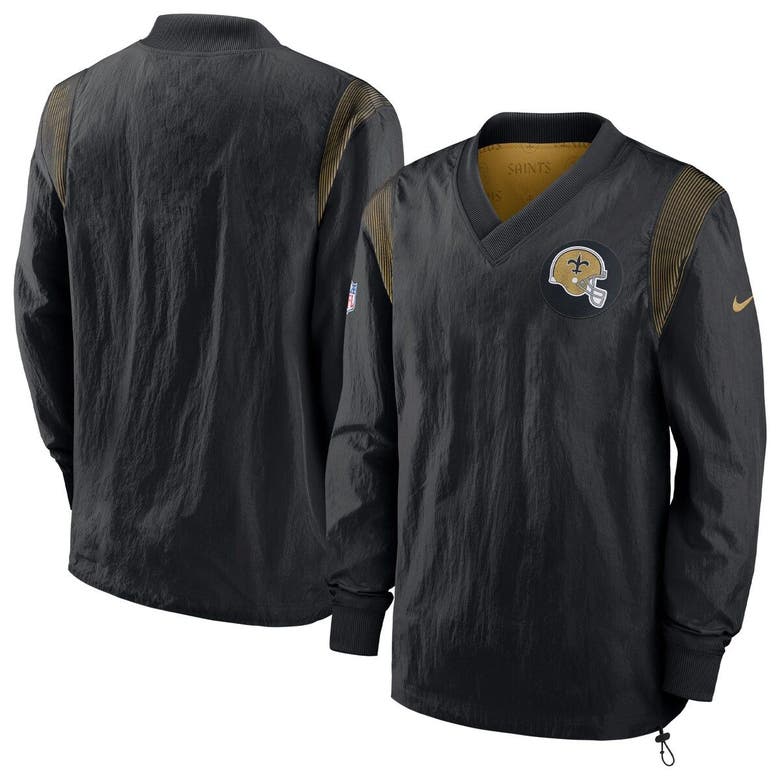 Nike Black New Orleans Saints Sideline Team Id Reversible Pullover  Windshirt