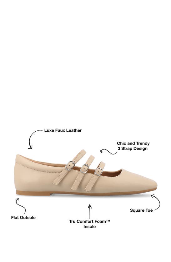 Journee Collection Darlin Multi Strap Mary Jane Flat In Beige