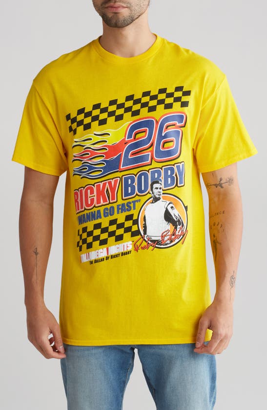 Shop Philcos Talladega Nights Ricky Bobby Cotton Graphic T-shirt In Yellow