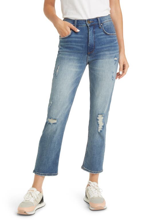 Pierce High Waist Crop Straight Leg Jeans in Medium Bozeman Wash