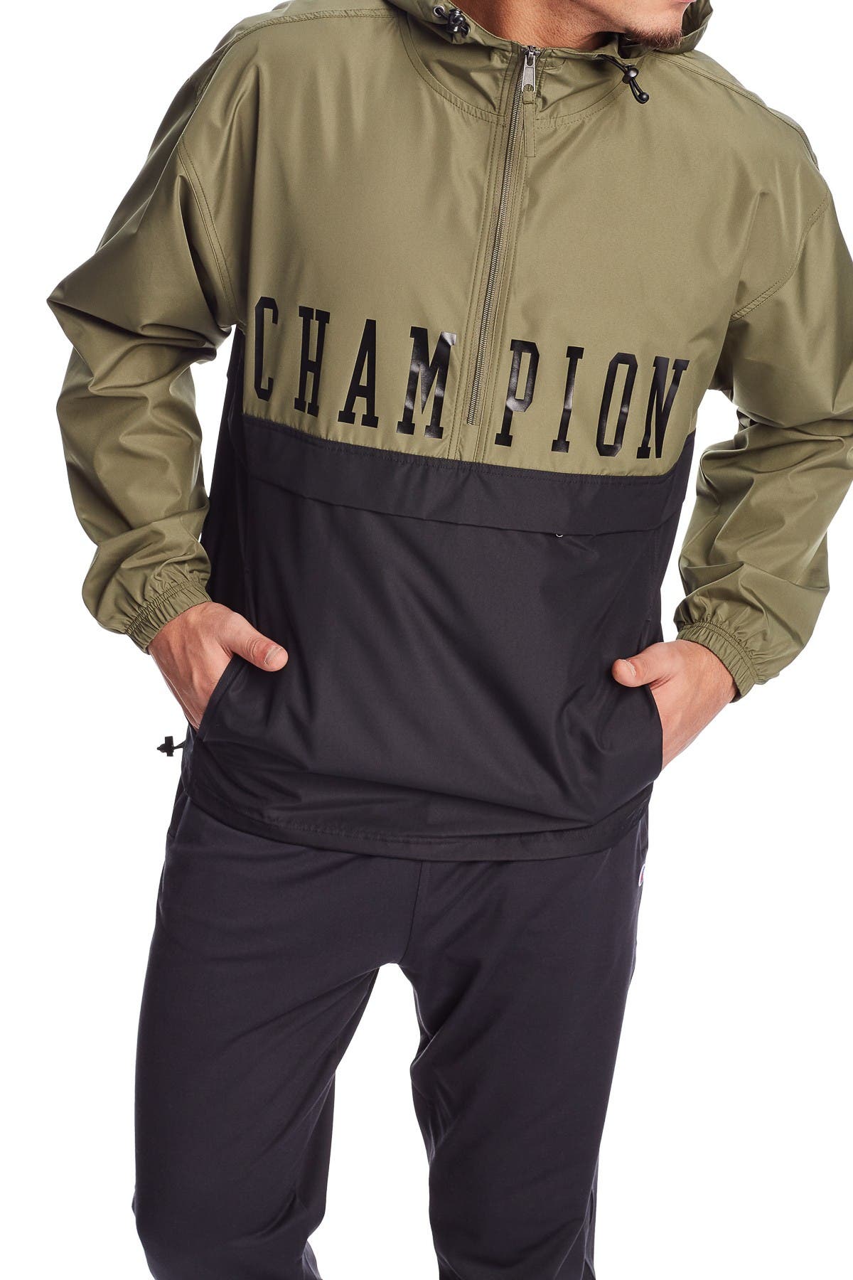men's champion colorblock packable jacket
