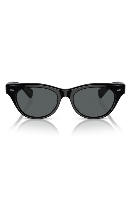 Oliver Peoples Avelin 52mm Polarized Cat Eye Sunglasses in Black Polarized at Nordstrom