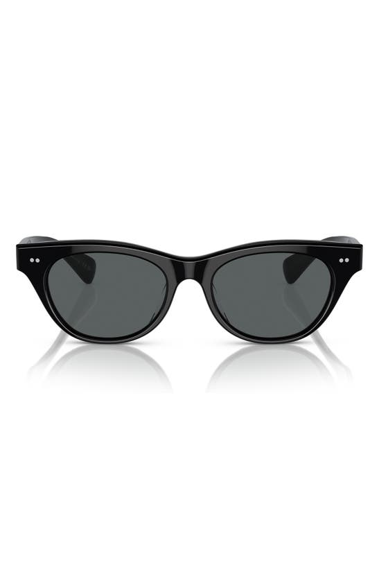 Shop Oliver Peoples Avelin 52mm Polarized Cat Eye Sunglasses In Black Polarized