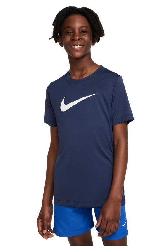 Shop Nike Kids' Dri-fit Legend T-shirt In Midnight Navy