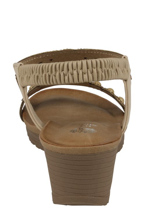 Good Choice New York Fiah Embellished Ankle Strap Wedge Sandal In Natural