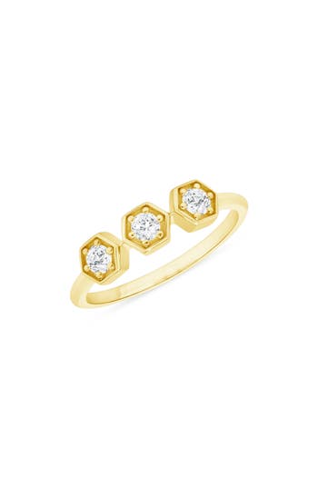 Shop Ron Hami 14k Yellow Gold Diamond Hexagon Ring In Gold/diamond