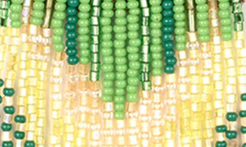 Shop Deepa Gurnani Ishani Beaded Drop Earrings In Lime